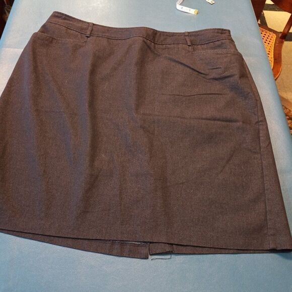 NYC Women's 20W Cotton Blend Side Zip Blue Front Pockets Skirt Cottagecore - Picture 1 of 6
